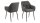 Stuhl BROOKE Armlehnstuhl 2er Set anthrazit Metallgestell schwarz