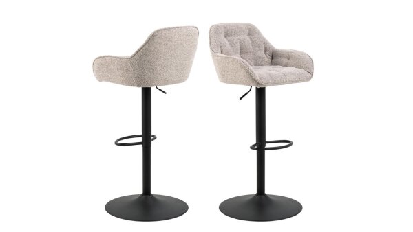 Barhocker BROOKE 2er Set Barstuhl Stoff beige Drehfunktion