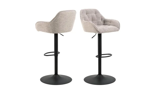 Barhocker BROOKE 2er Set Barstuhl Stoff beige Drehfunktion