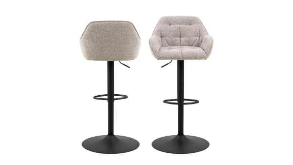 Barhocker BROOKE 2er Set Barstuhl Stoff beige Drehfunktion
