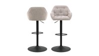 Barhocker BROOKE 2er Set Barstuhl Stoff beige Drehfunktion