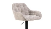 Barhocker BROOKE 2er Set Barstuhl Stoff beige Drehfunktion