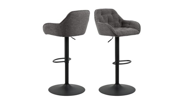 Barhocker BROOKE 2er Set Barstuhl Stoff anthrazit Drehfunktion
