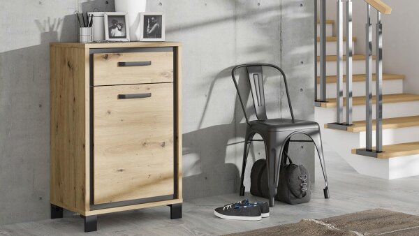 Kommode TRONDHEIM Schuhschrank in Artisan Eiche 1-türig