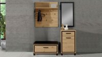 Garderobe TRONDHEIM Set 4-teilig mit Spiegel Artisan Eiche