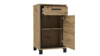 Garderobe TRONDHEIM Set 4-teilig mit Spiegel Artisan Eiche