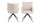 Stuhl LAURA Armlehnstuhl 2er Set beige Drehgestell schwarz