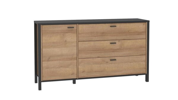 Kommode HIGH ROCK Anrichte in Riviera Eiche und schwarz