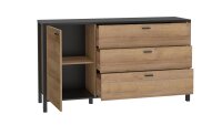 Kommode HIGH ROCK Anrichte in Riviera Eiche und schwarz