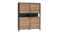 Highboard HIGH ROCK Anrichte in Riviera Eiche und schwarz
