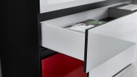 Highboard IDEEUS Sideboard Kommode in schwarz und Glas weiß rot gelb