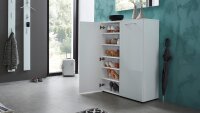 Schuhschrank 3761 SCALEA Kommode in Glas weiß Lack von Germania 88x120
