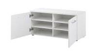 Schuhbank 3762 SCALEA Schuhschrank Glas weiß Lack von Germania 97x40