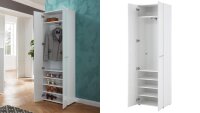 Garderobenschrank 3764 SCALEA in Glas weiß Lack von...