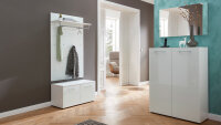 Garderobenset 4 SCALEA Flur Garderobe in Glas weiß Lack von Germania