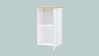 Hängeschrank 2750 PESCARA Bad in weiß Glas Navarra Eiche