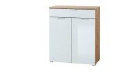 Kommode 3981 TELDE in weiß Glas und Navarra Eiche
