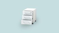 Rollcontainer 4201 MONTERIA Kommode Büro in weiß Glas