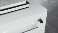 Rollcontainer 4201 MONTERIA Kommode Büro in weiß Glas