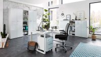 Aktenschrank 4204 MONTERIA Büroschrank weiß Glas 80x196