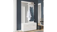 Garderobe 8540 GINOSA weiß Hochglanz silber matt...