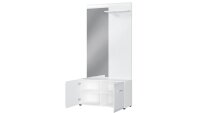 Garderobe 8540 GINOSA weiß Hochglanz silber matt Germania