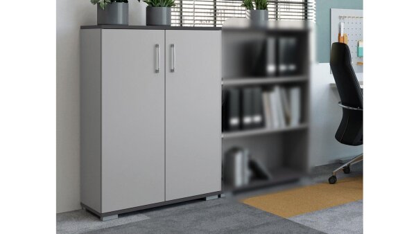 Aktenschrank 4247 PROFI 2.0 Lichtgrau Dekor Akzente Graphit