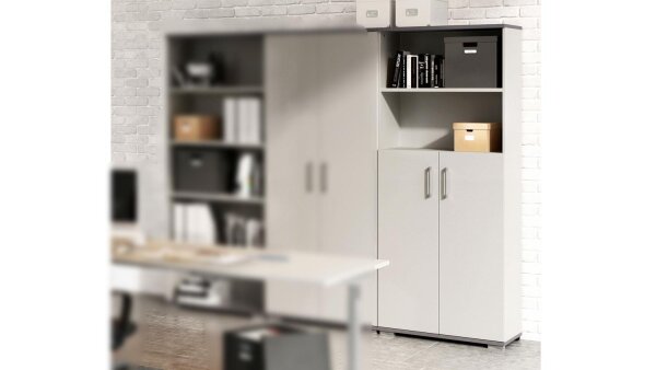 Aktenschrank 4249 PROFI 2.0 Lichtgrau Dekor Akzente Graphit