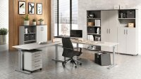 Aktenschrank 4249 PROFI 2.0 Lichtgrau Dekor Akzente Graphit