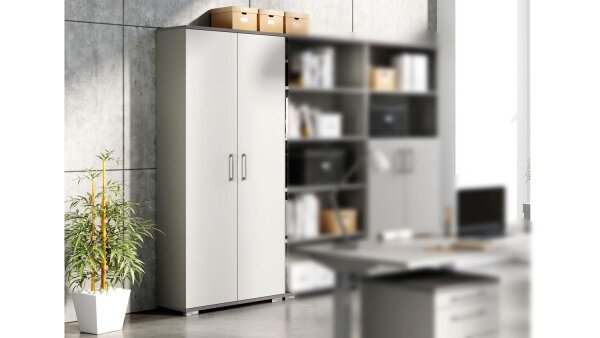 Aktenschrank 4250 PROFI 2.0 Lichtgrau Dekor Akzente Graphit