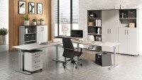 Aktenschrank 4250 PROFI 2.0 Lichtgrau Dekor Akzente Graphit