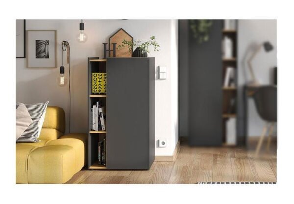Aktenschrank 2976 AUSTIN Büroschrank in graphit und eiche