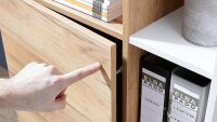 Aktenschrank 4195 Schrank LIONI Weiß Navarra-Eiche Dekor