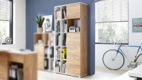 Aktenschrank 4196 Schrank LIONI Weiß Navarra-Eiche...