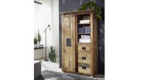 Highboard GINGO Mangoholz rustikal Rolltür...