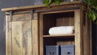 Highboard GINGO Mangoholz rustikal Rolltür Beschläge aus Eisen