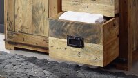 Highboard GINGO Mangoholz rustikal Rolltür Beschläge aus Eisen