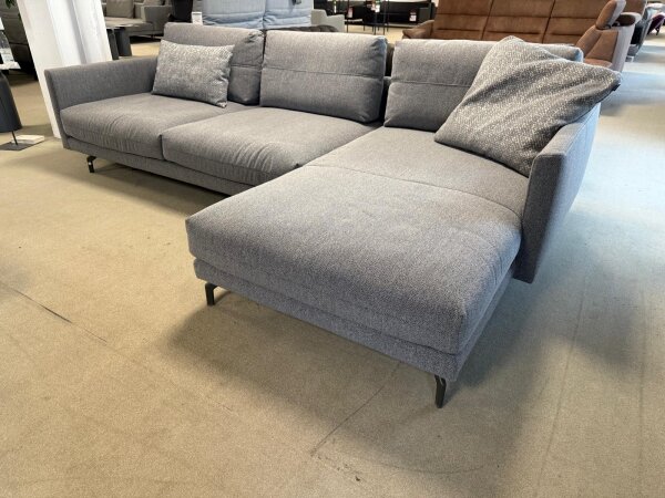 Hülsta-Sofa Ecksofa 414 Stoff 062 Diane Fehgrau ca. 300x172 cm