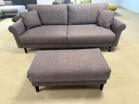Hülsta-Sofa 2 Sitzer 450 Vivienne violett ca. 210x93 cm inkl Hocker