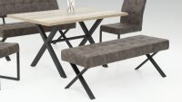 Vorstellbank DENNA Bank in Vintage braun und Metall anthrazit