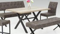 Esstisch BONNY Tisch Wildeiche und Metall anthrazit