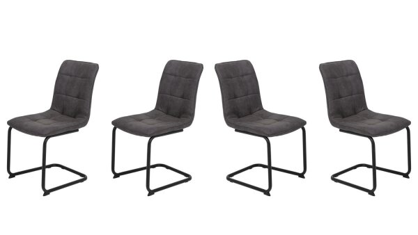 Schwingstuhl JENNY II 4er-Set Stuhl Stoff vintage anthrazit