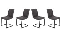 Schwingstuhl JENNY II 4er-Set Stuhl Stoff vintage anthrazit