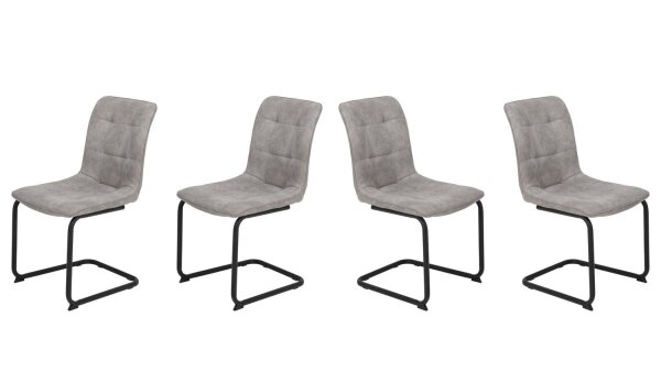 Schwingstuhl JENNY II 4er-Set Stuhl Stoff vintage grau