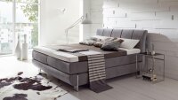Boxspringbett RONDA Hotelbett in Stoff grau 7-Zonen-TTFK...
