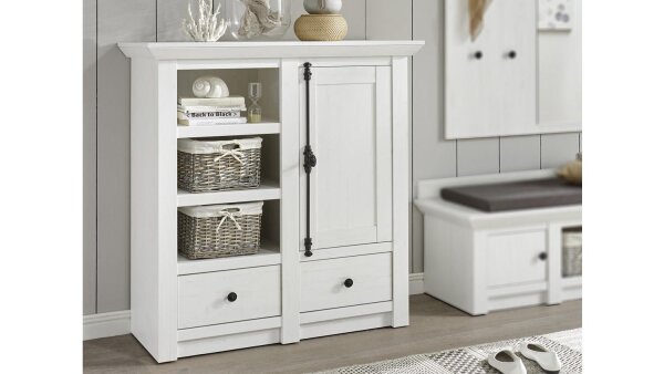 Kommode WESTERLAND 3 Garderobenschrank in Pinie weiß