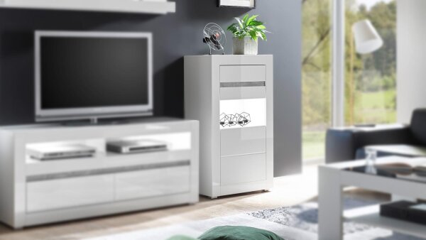 Vitrine CARAT Glasvitrine weiß Hochglanz