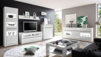 Wohnwand 1 CARAT Anbauwand Wohnzimmer weiß Hochglanz