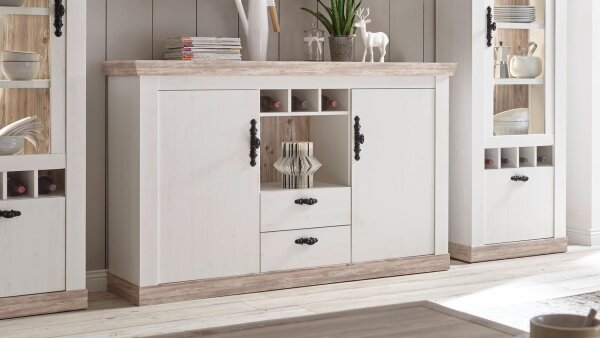 Sideboard FLORENZ Anrichte Kommode Schrank in Oslo Pinie weiß