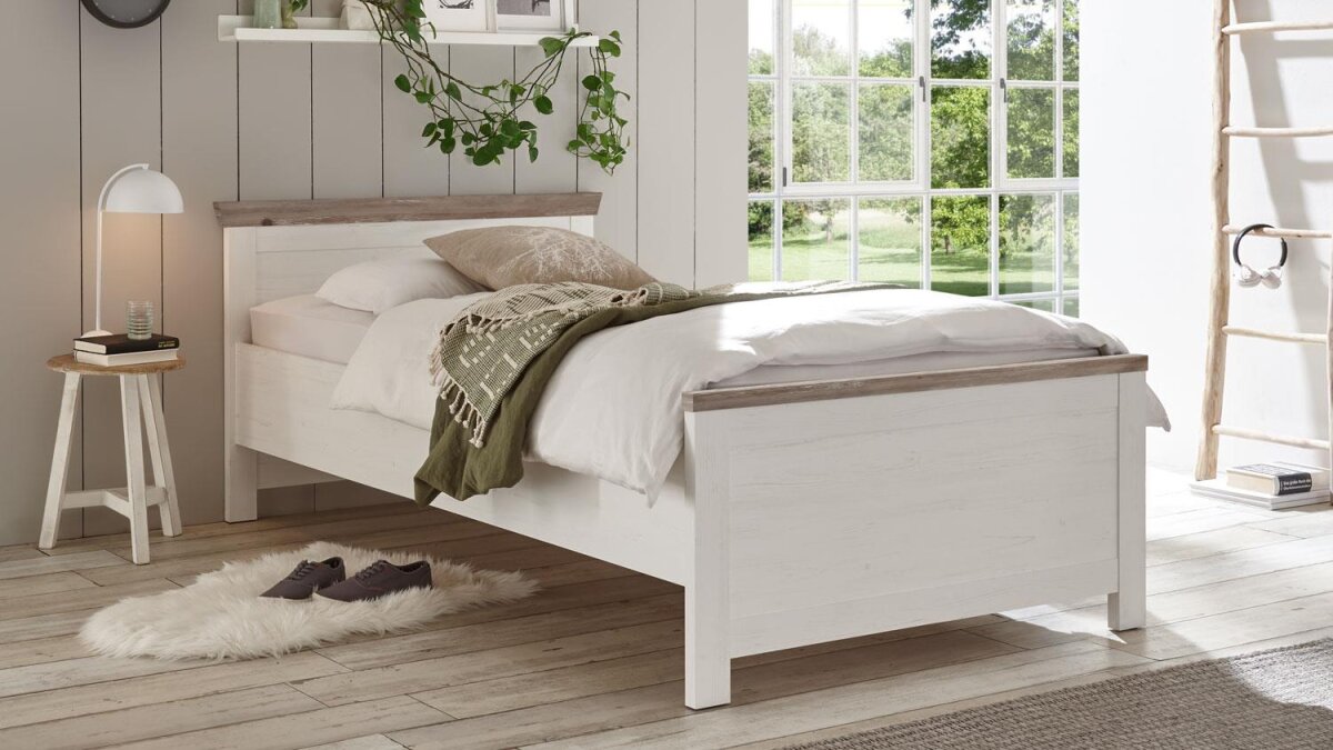 Elegantes Weisses Bett 100x200 Ebenbild